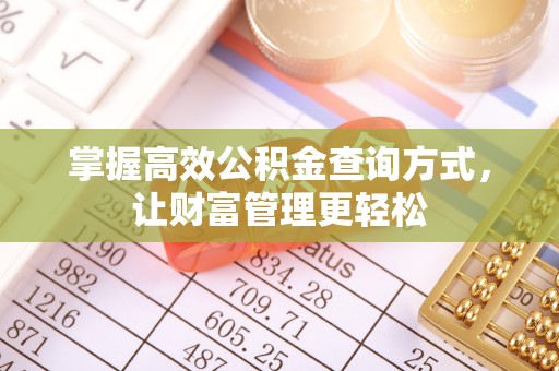 长乐掌握高效公积金查询方式，让财富管理更轻松